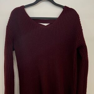 Maroon criss cross back sweater